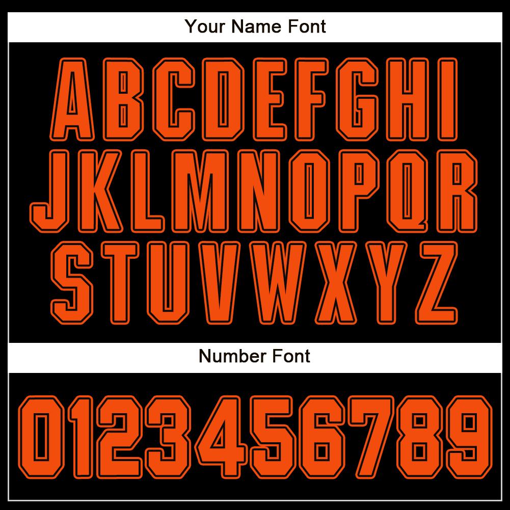 Custom Black Orange Baseball Jersey view 4