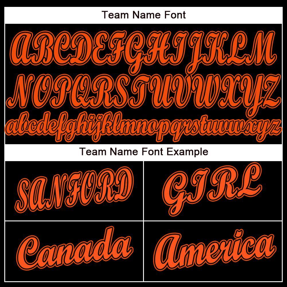 Custom Black Orange Baseball Jersey view 5