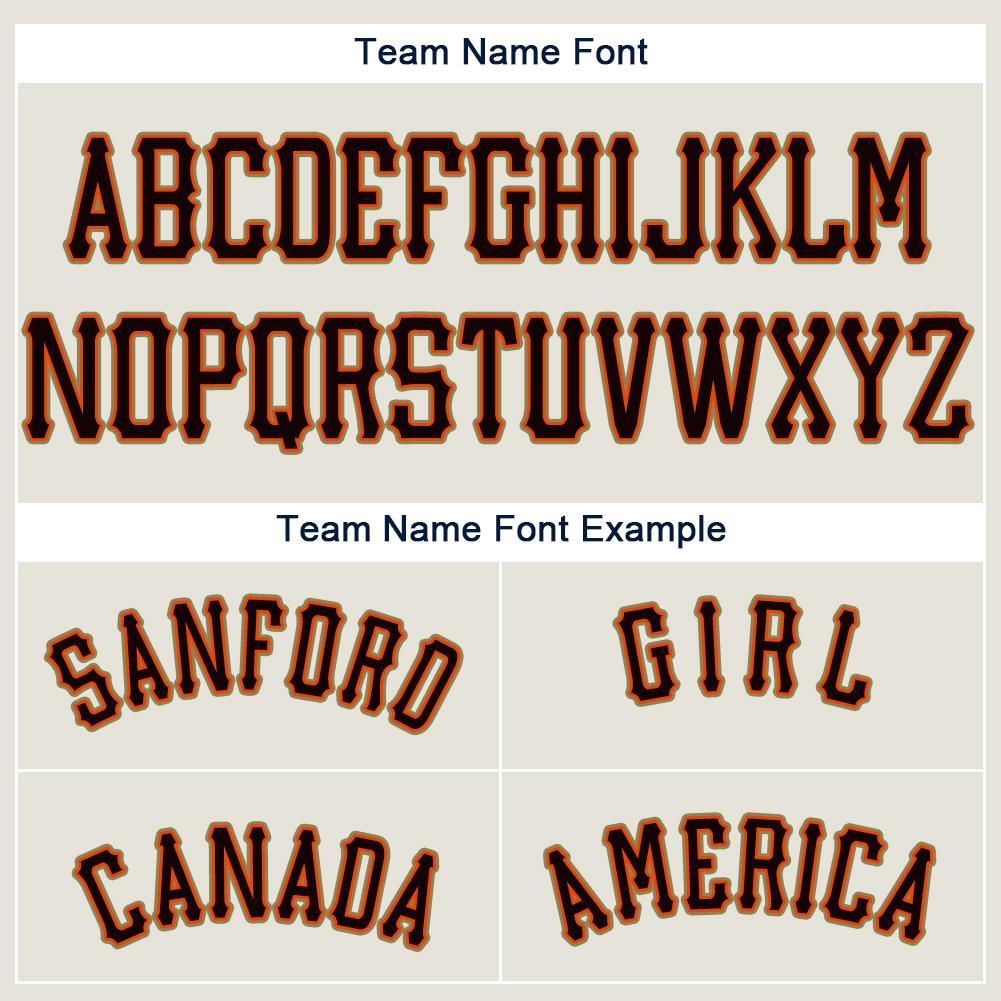 Custom Cream Black Orange-Old Gold Baseball Jersey view 6