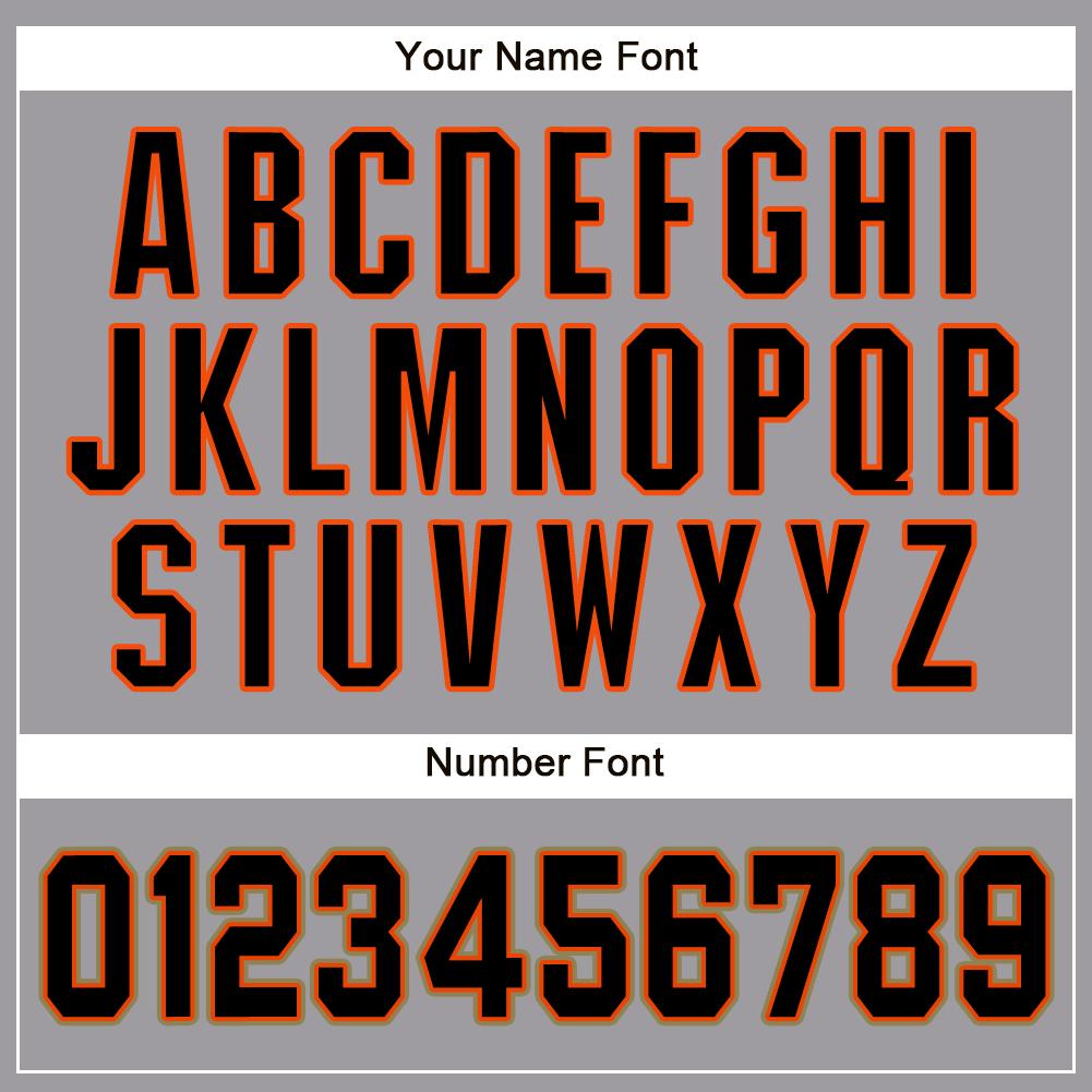 Custom Gray Black Orange-Old Gold Baseball Jersey view 4