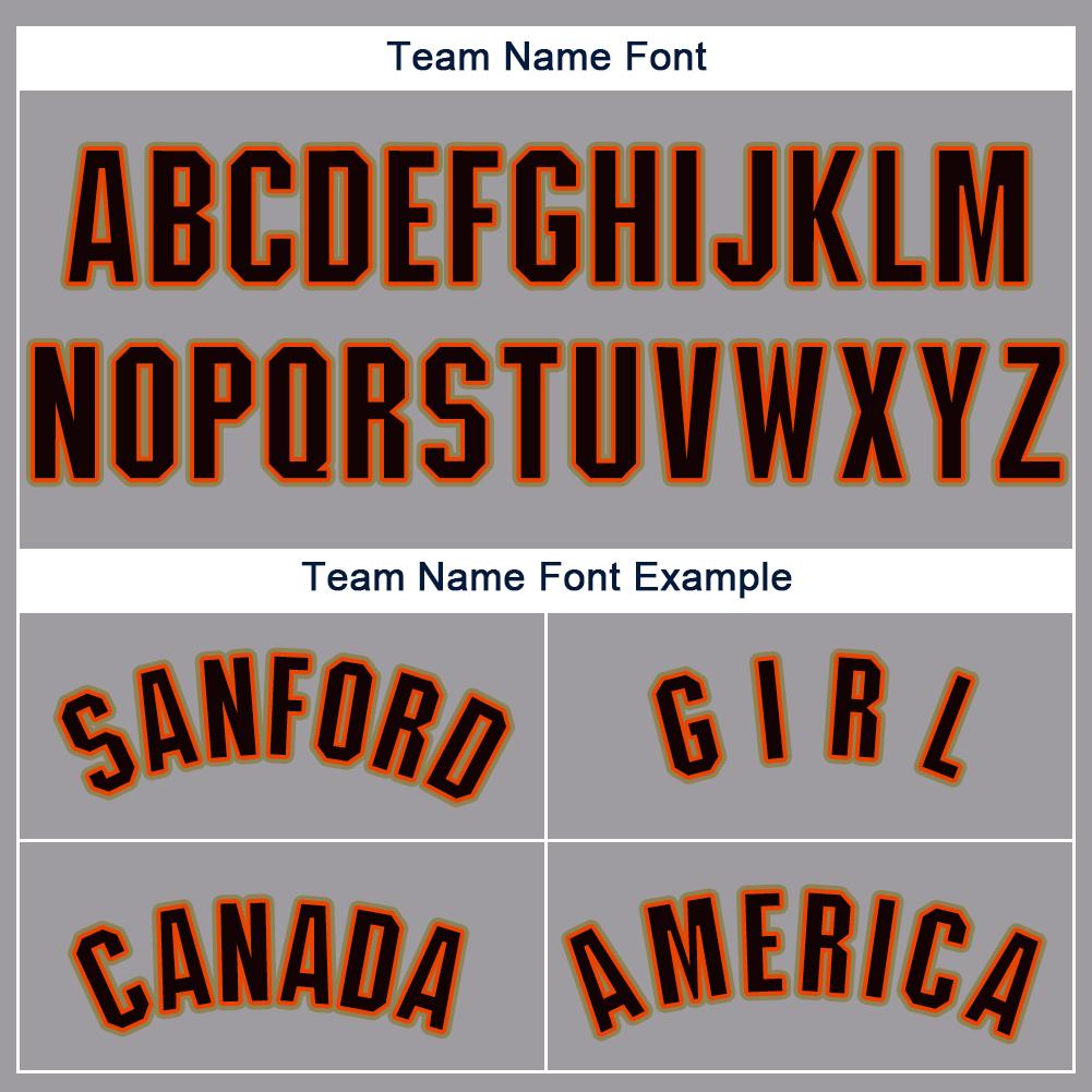 Custom Gray Black Orange-Old Gold Baseball Jersey view 5