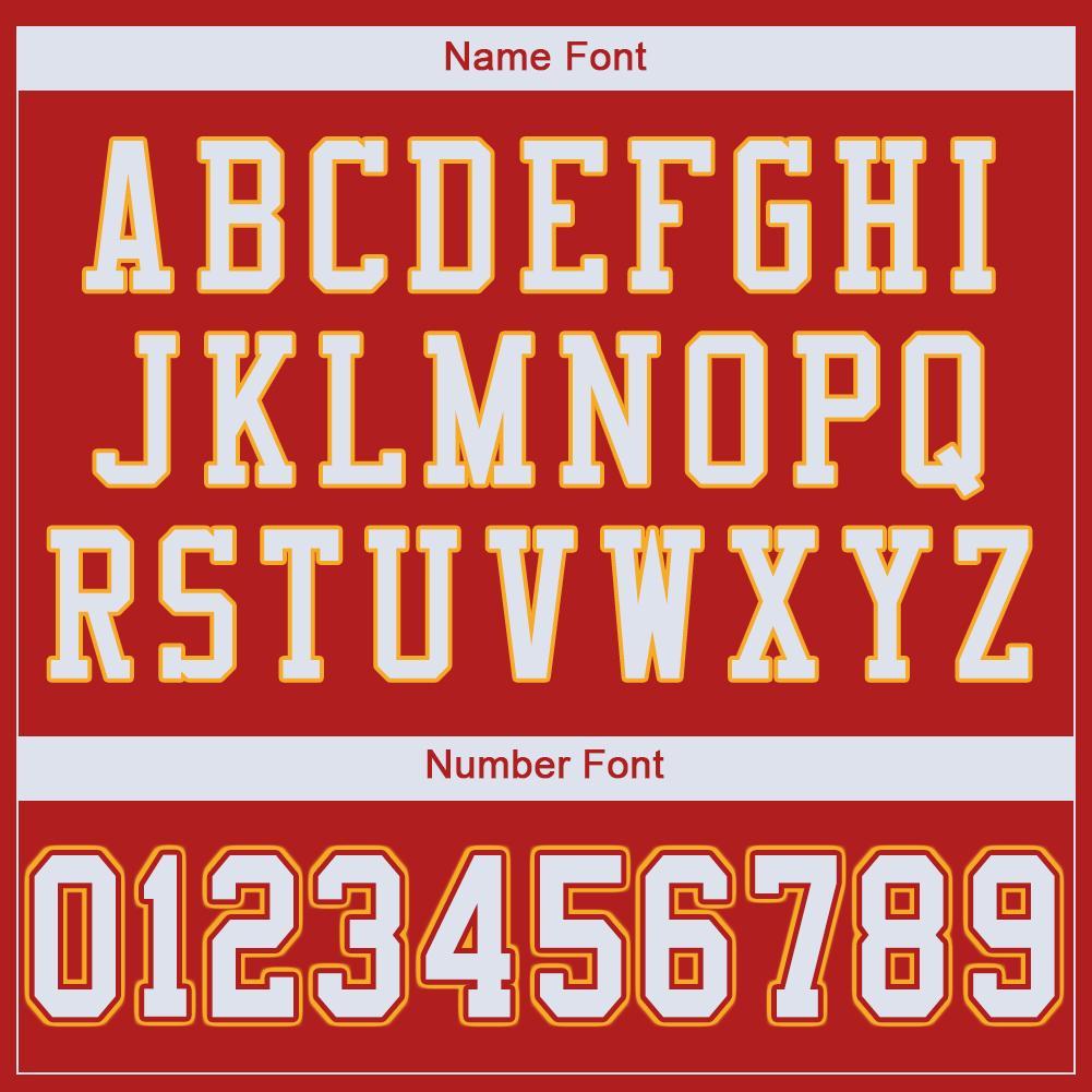 Custom Scarlet White-Gold Mesh Authentic Football Jersey view 6