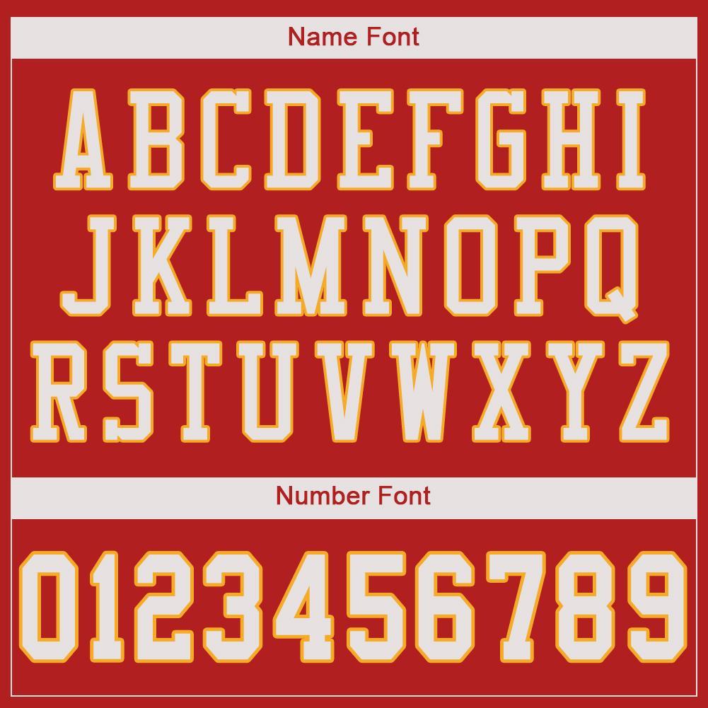 Custom Scarlet White-Gold Mesh Authentic Football Jersey view 5