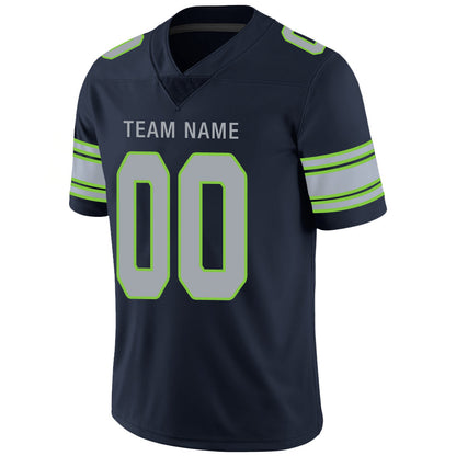 Custom S.Seahawks Stitched American Football Jerseys Personalize Birthday Gifts Navy Jersey view 4