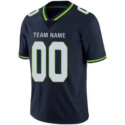 Custom S.Seahawks Stitched American Football Jerseys Personalize Birthday Gifts Navy Jersey view 4