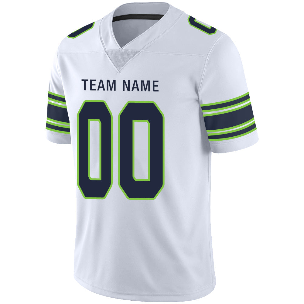 Custom S.Seahawks Stitched American Football Jerseys Personalize Birthday Gifts White Jersey view 4