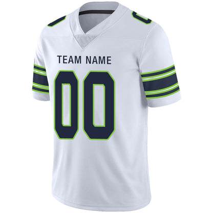 Custom S.Seahawks Stitched American Football Jerseys Personalize Birthday Gifts White Jersey view 4