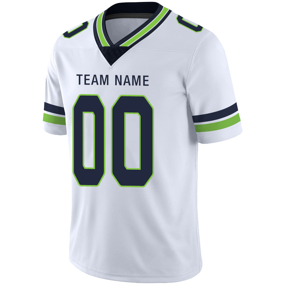 Custom S.Seahawks Stitched American Football Jerseys Personalize Birthday Gifts White Jersey view 4