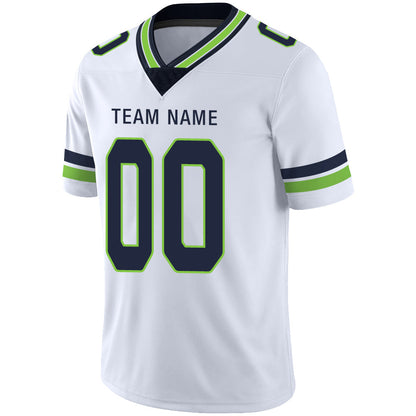 Custom S.Seahawks Stitched American Football Jerseys Personalize Birthday Gifts White Jersey view 4