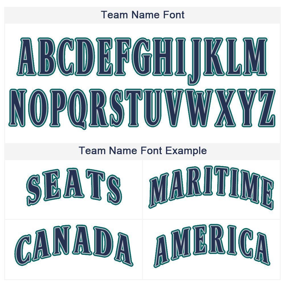 Custom White Navy-Teal Baseball Jersey view 5