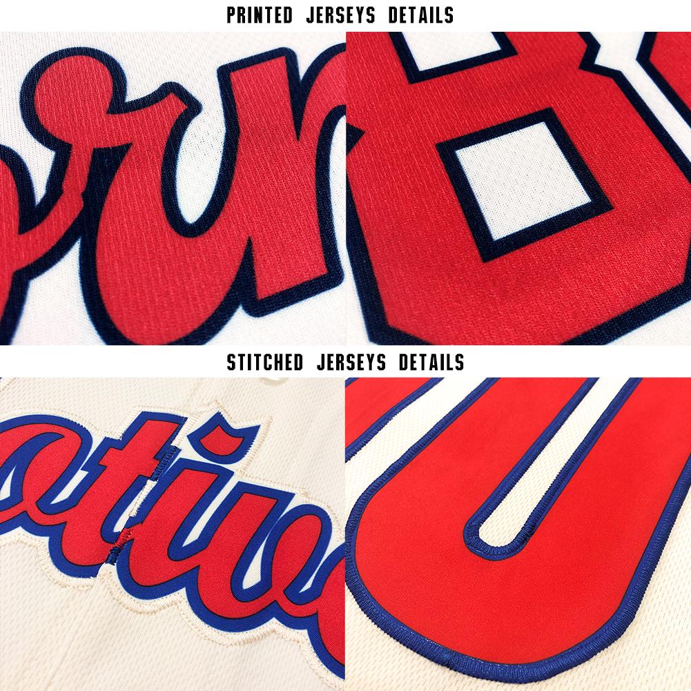Custom Cream Royal-Gold Baseball Jersey view 6