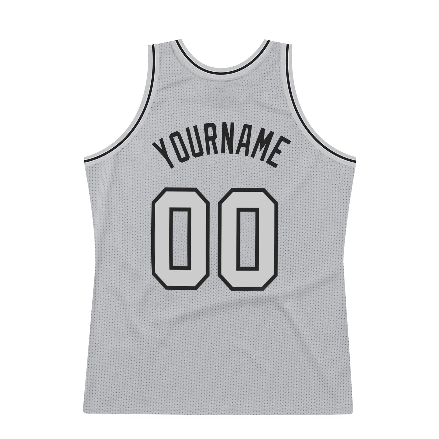 Custom Gray Gray-Black Authentic Throwback Basketball Jersey view 6