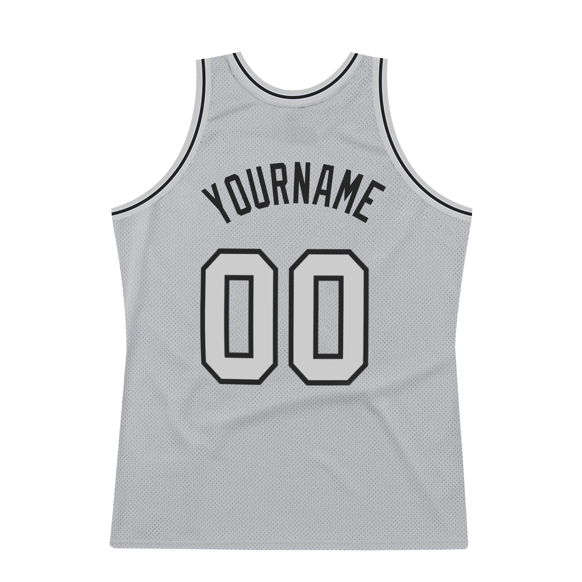 Custom Gray Gray-Black Authentic Throwback Basketball Jersey view 6