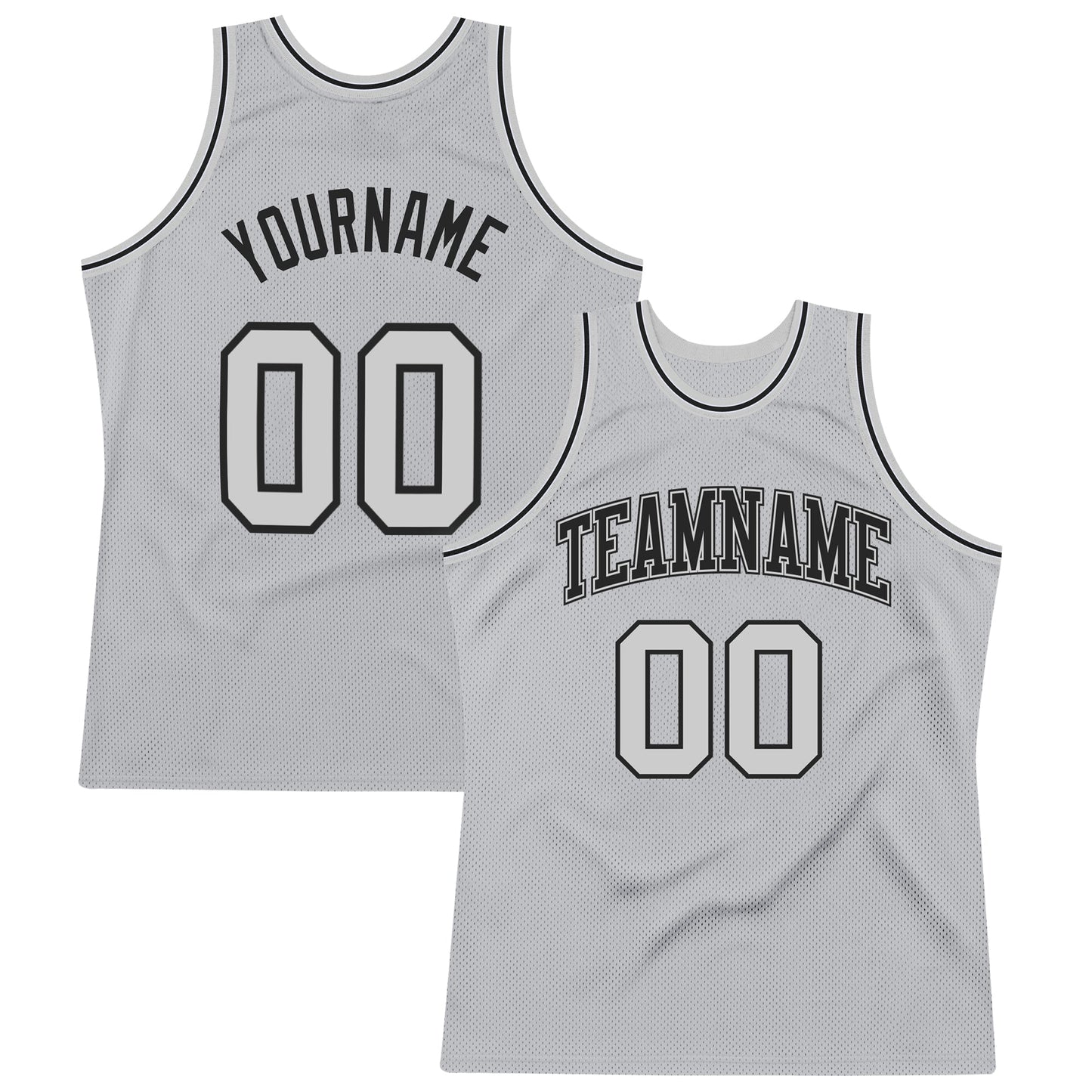 Custom Gray Gray-Black Authentic Throwback Basketball Jersey - Main View
