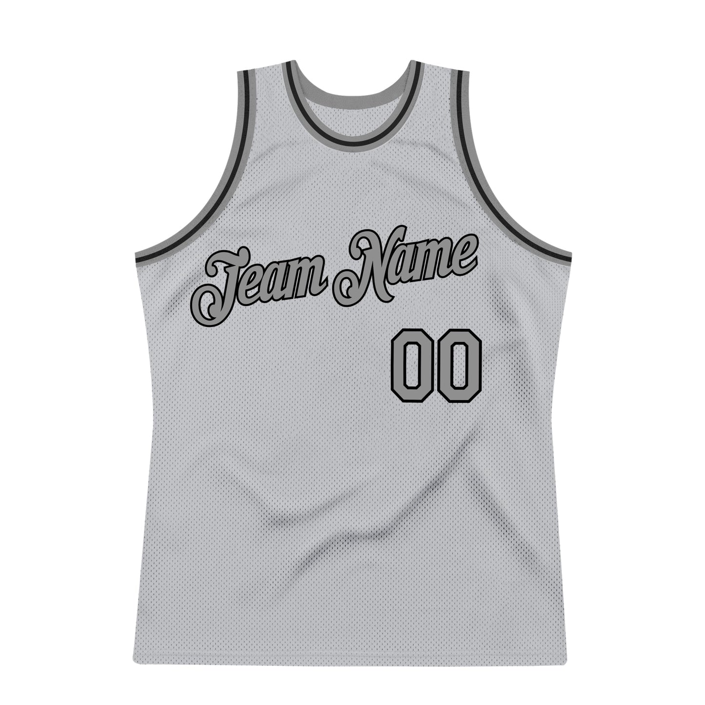 Custom Gray Steel Gray-Black Authentic Throwback Basketball Jersey view 7