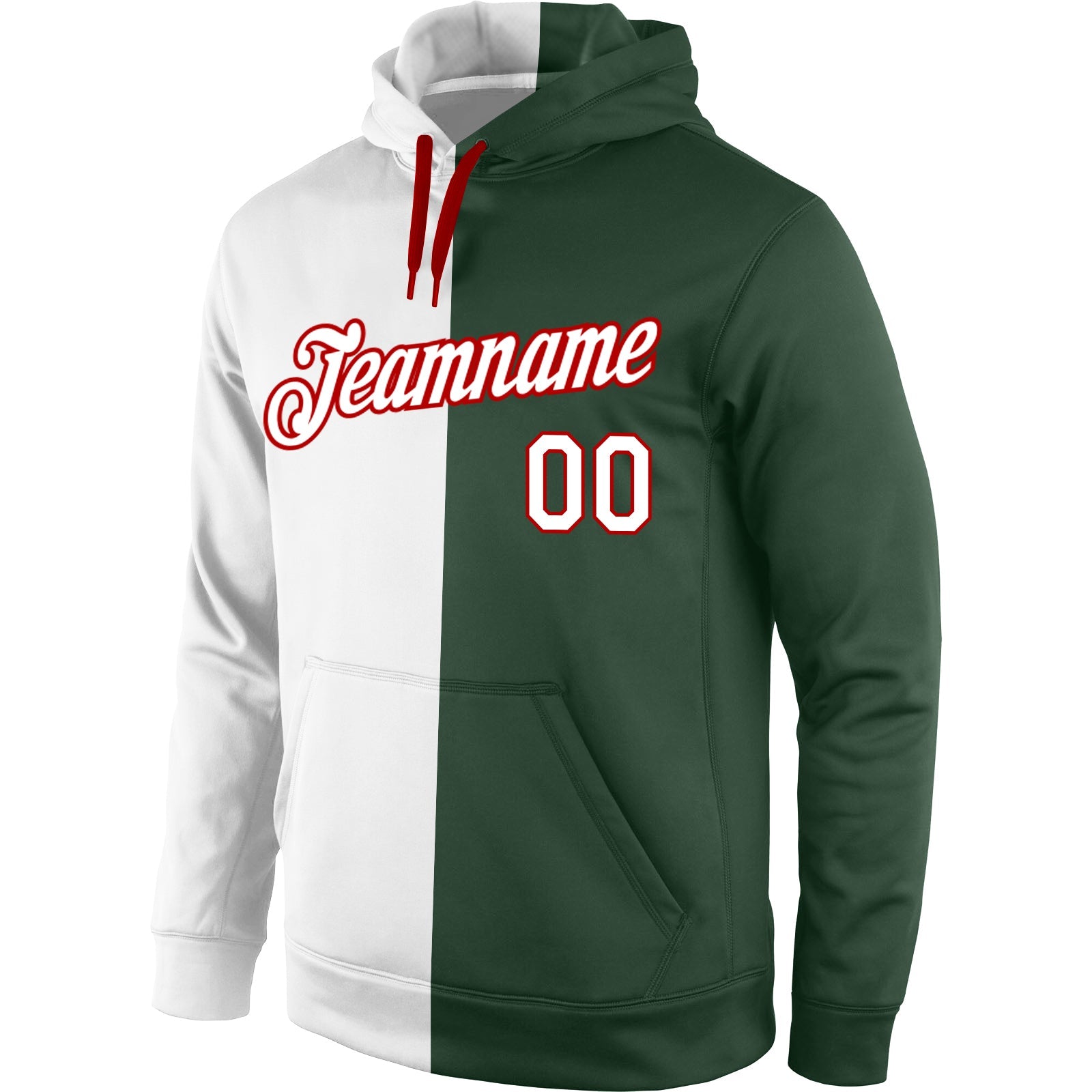 Custom Stitched White Purple-Old Gold Split Fashion Sports Pullover Sweatshirt Hoodie view 2