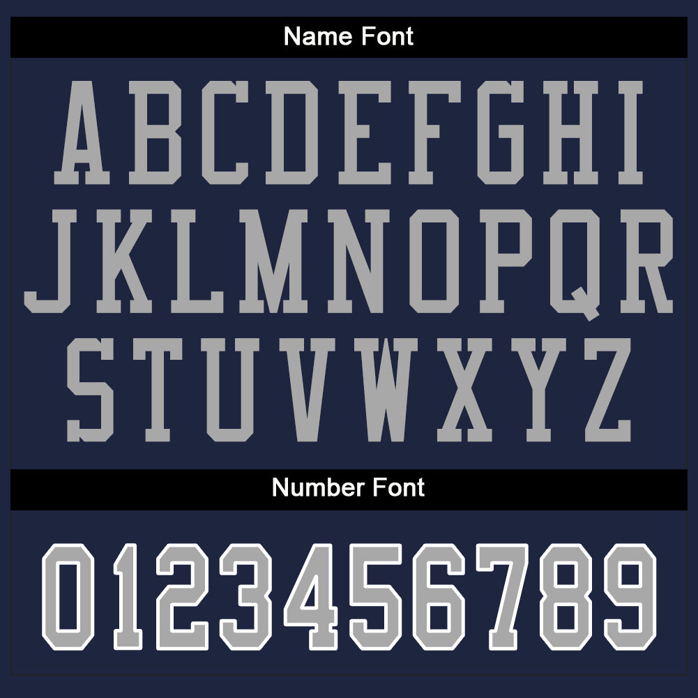 Custom Navy Gray-White Split Fashion Football Jersey view 4