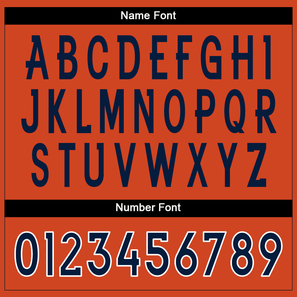 Custom Orange Navy-White Split Fashion Football Jersey view 4