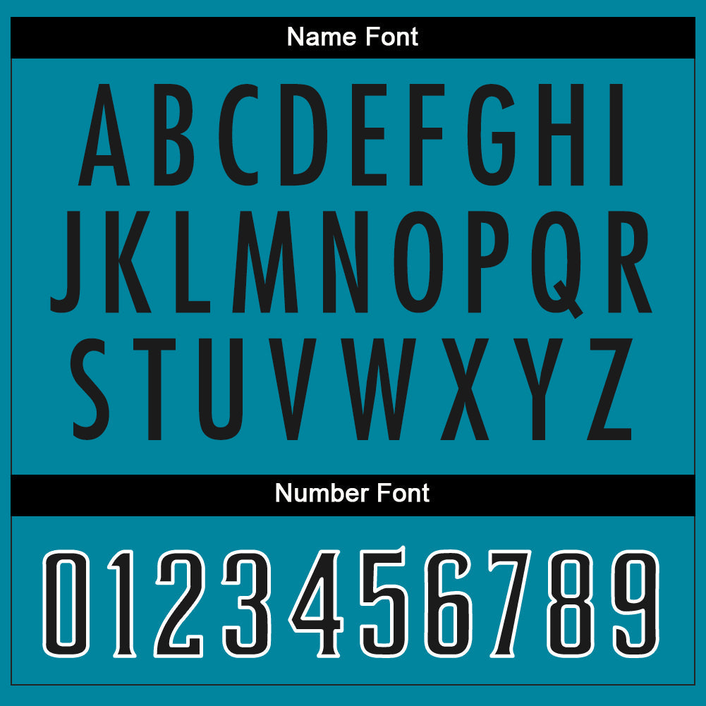 Custom Teal Black-White Split Fashion Football Jersey view 4