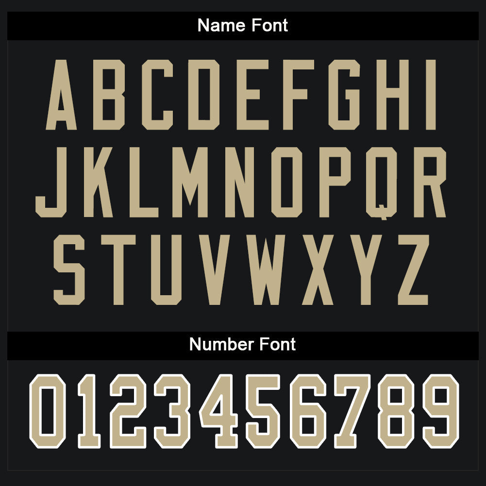 Custom Black Vegas Gold-White Split Fashion Football Jersey view 4