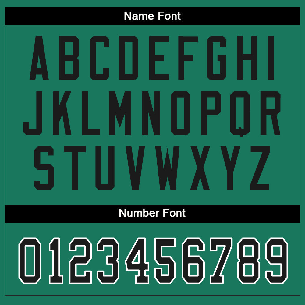 Custom Kelly Green Black-White Split Fashion Football Jersey view 4
