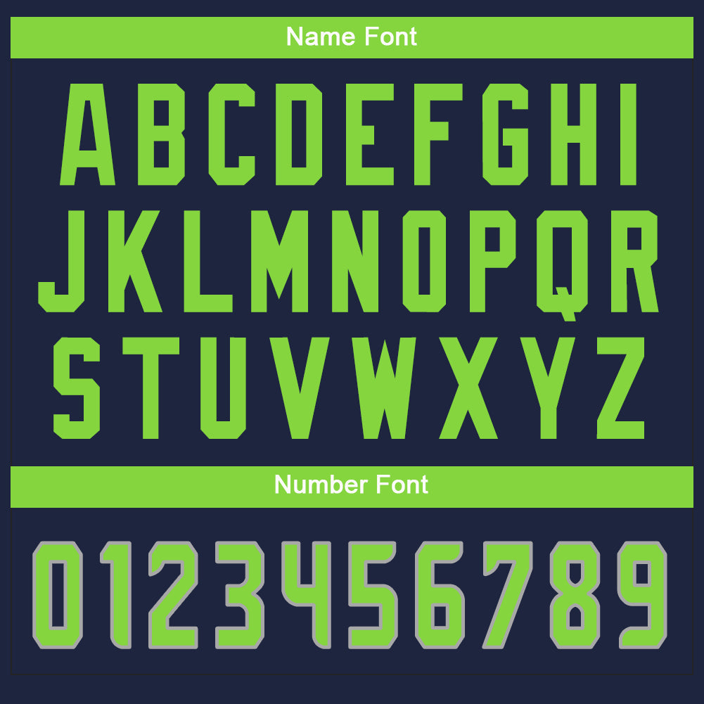Custom Navy Neon Green-White Split Fashion Football Jersey view 4