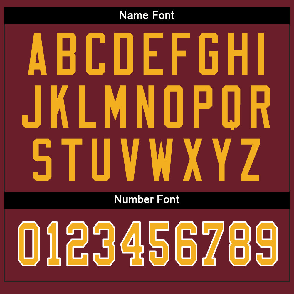 Custom Burgundy Gold-White Split Fashion Football Jersey view 4