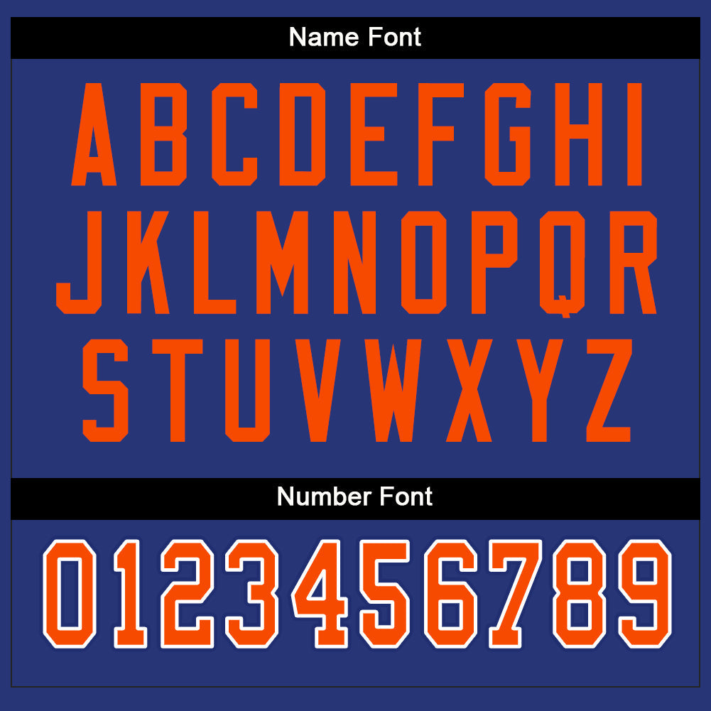 Custom Royal Orange-White Split Fashion Football Jersey view 4