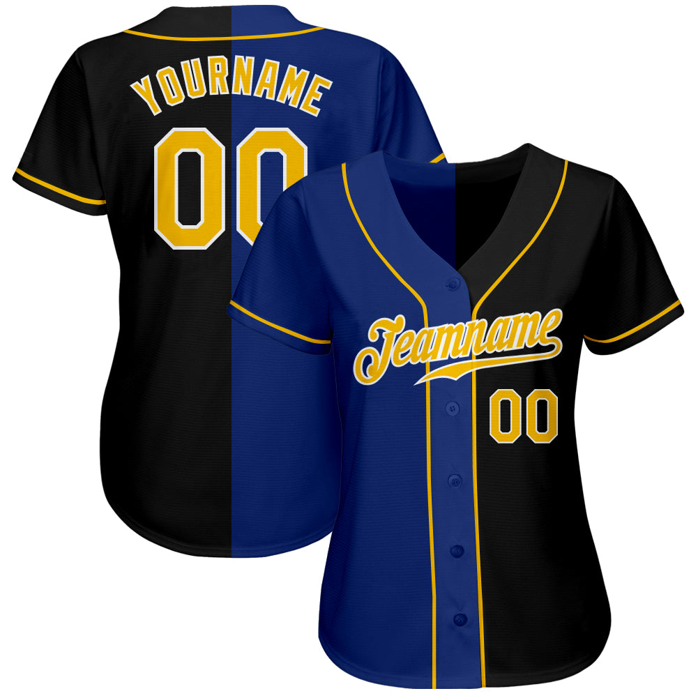 Custom Teal Purple-Gray Authentic Split Fashion Baseball Jersey view 2