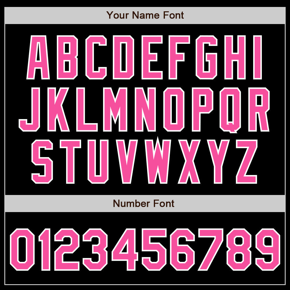 Custom Black Pink-Aqua Authentic Split Fashion Baseball Jersey view 4