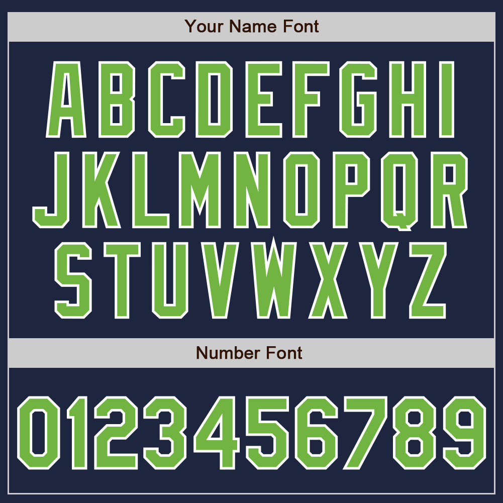 Custom Navy Neon Green-Gray Authentic Split Fashion Baseball Jersey view 4