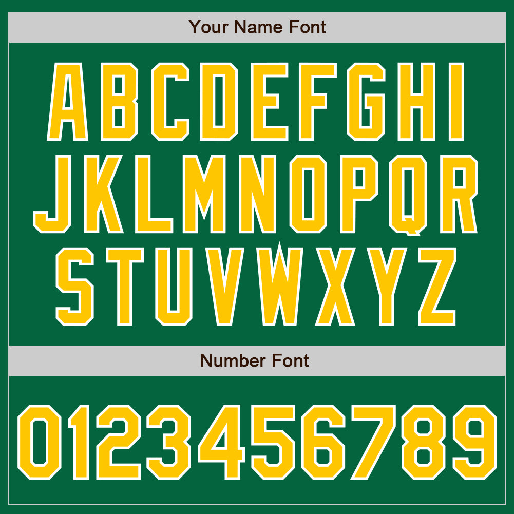 Custom Kelly Green Gold-Gray Authentic Split Fashion Baseball Jersey view 4