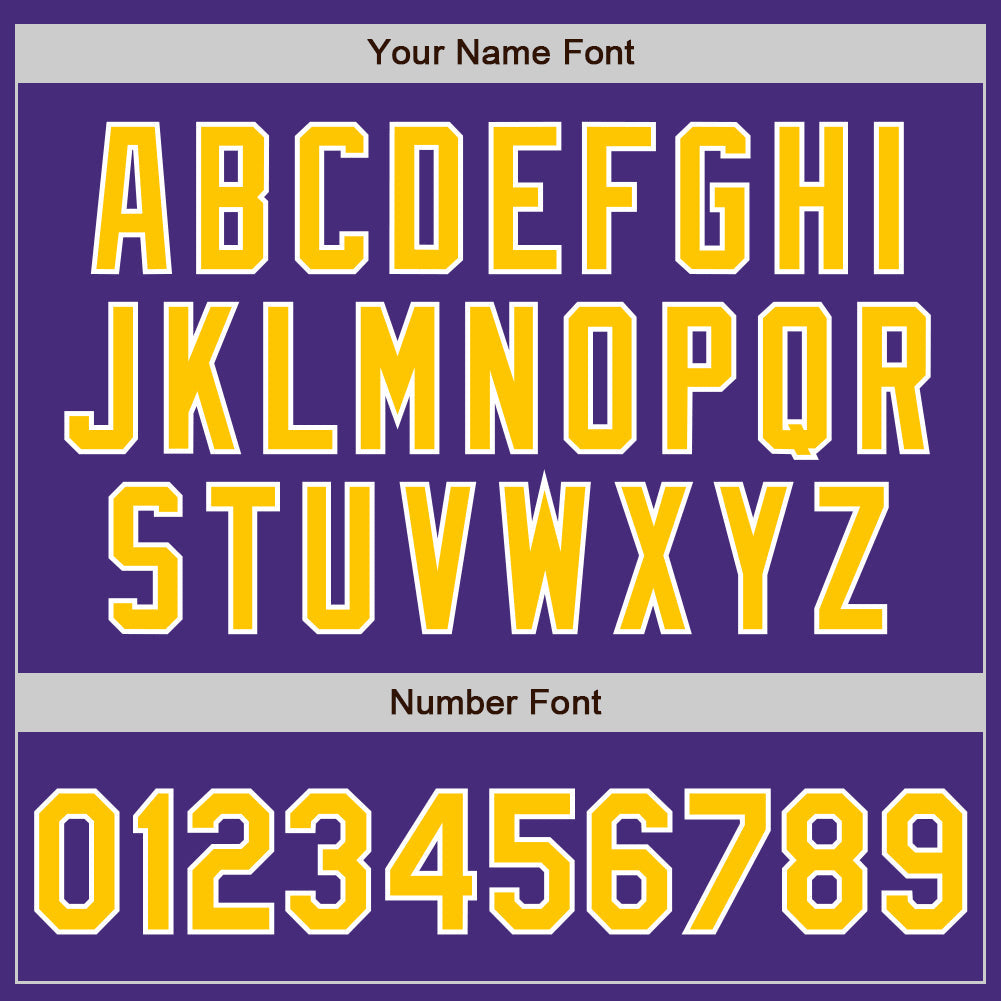 Custom Purple Gold-Gray Authentic Split Fashion Baseball Jersey view 4