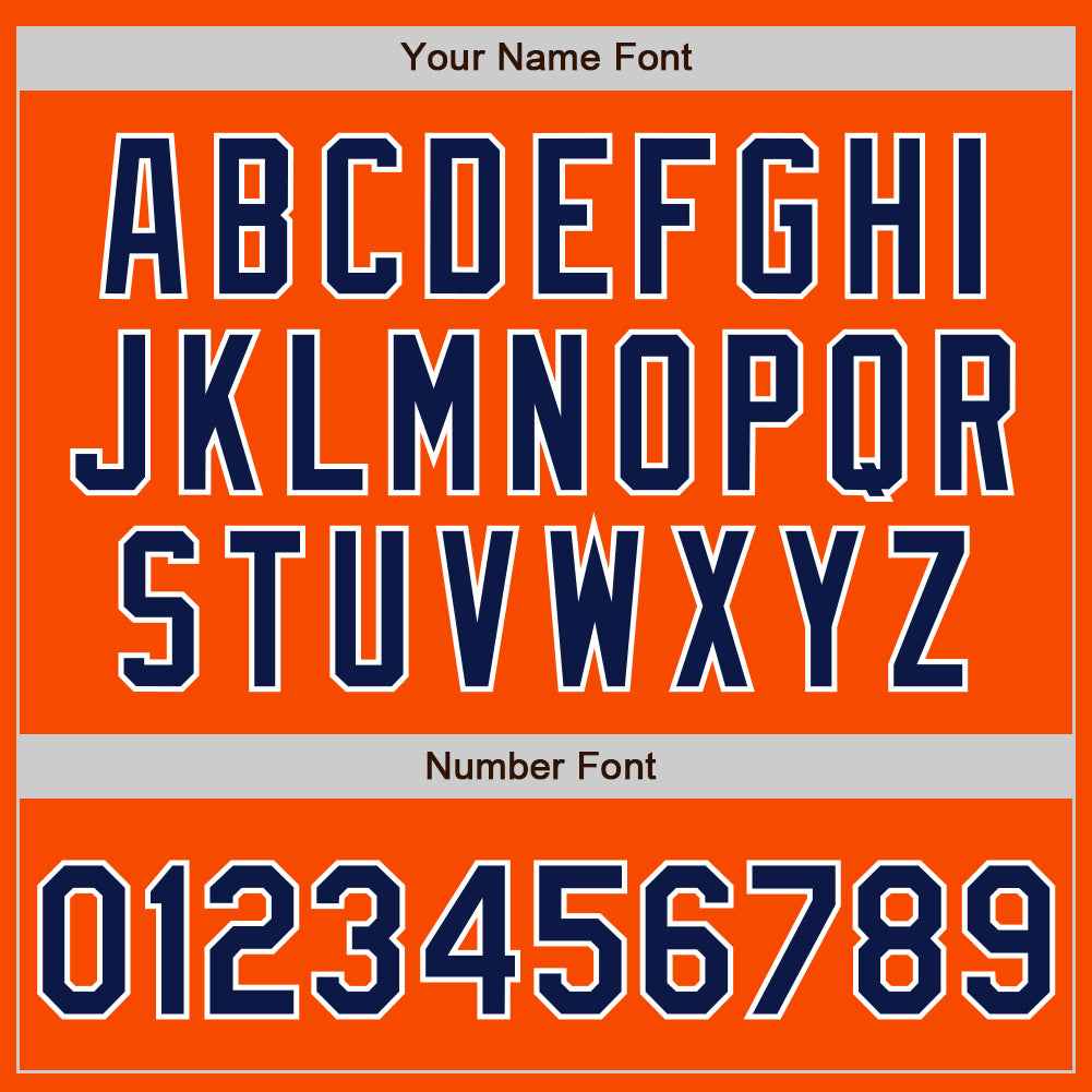 Custom Orange Navy-Gray Authentic Split Fashion Baseball Jersey view 4