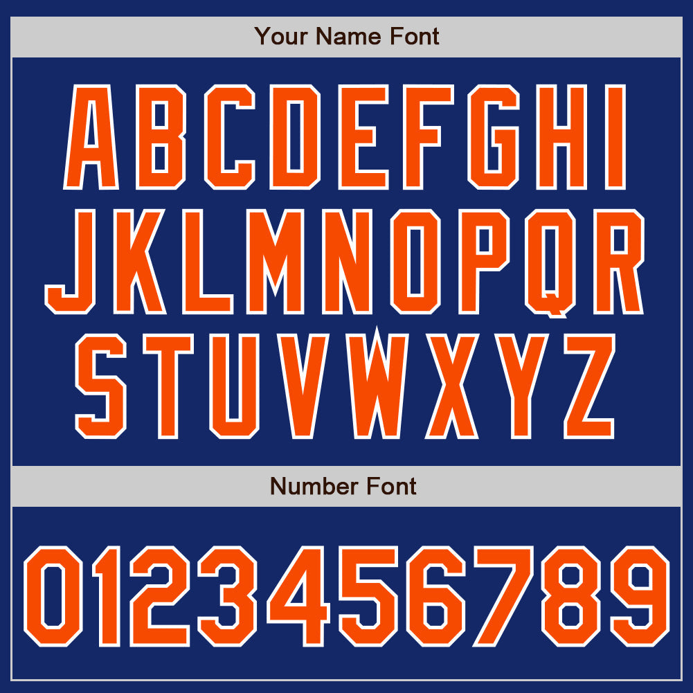 Custom Royal Orange-Yellow Authentic Split Fashion Baseball Jersey view 4