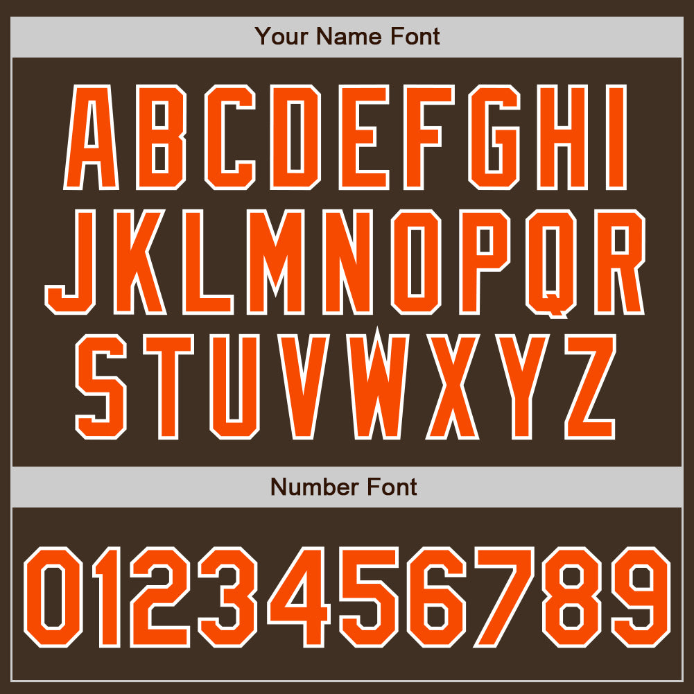 Custom Brown Orange-Gray Authentic Split Fashion Baseball Jersey view 4