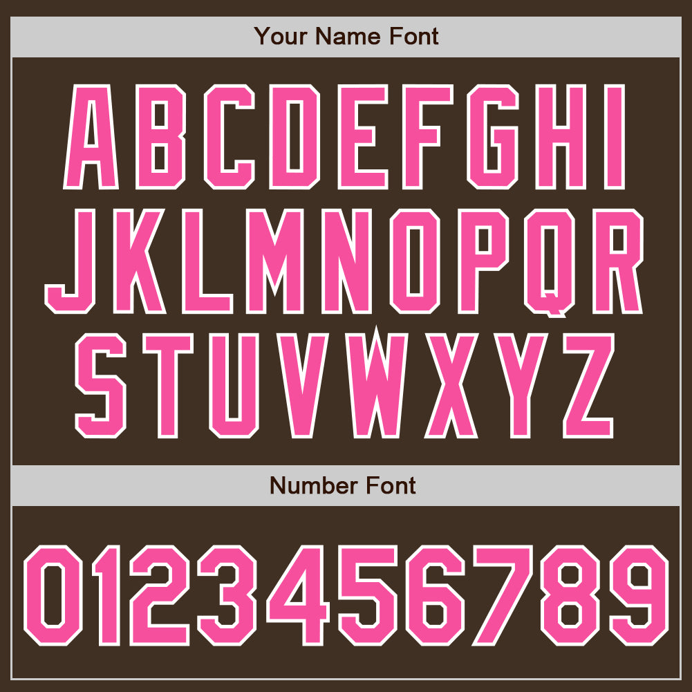 Custom Brown Pink-Gray Authentic Split Fashion Baseball Jersey view 4