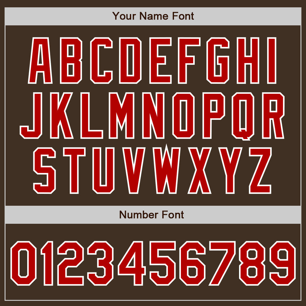 Custom Brown Red-Gray Authentic Split Fashion Baseball Jersey view 4