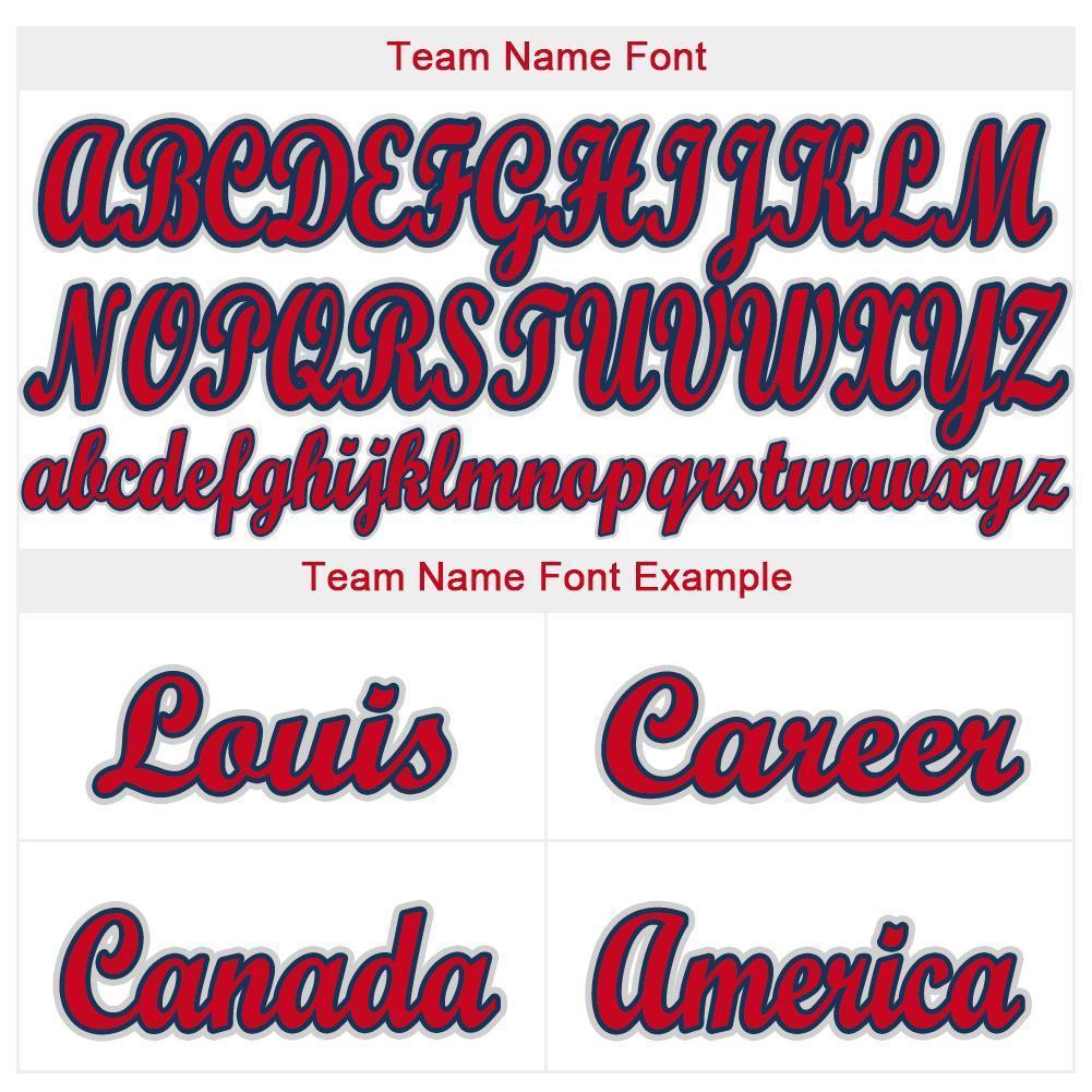 Custom White Red-Navy Baseball Jersey view 5