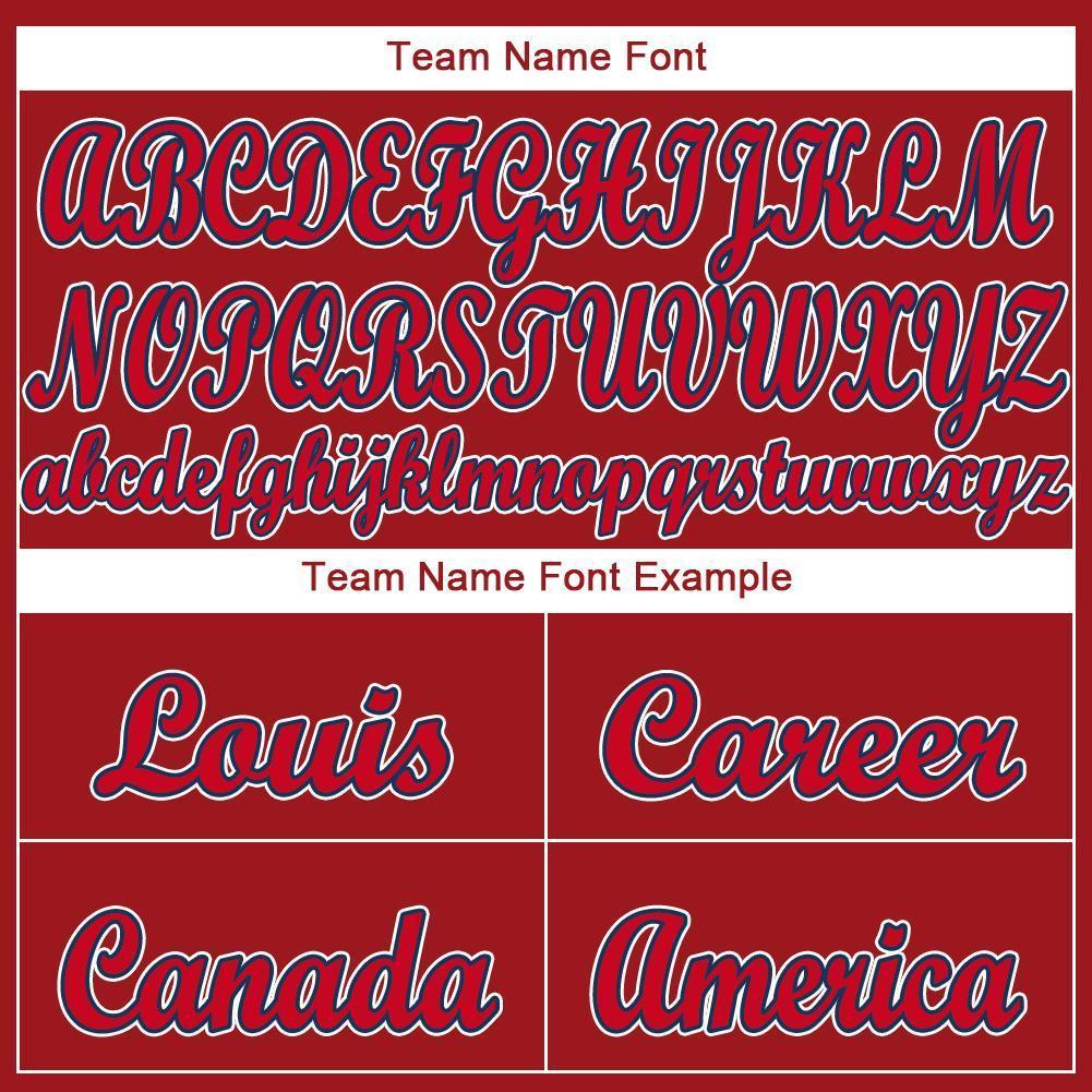 Custom Red White-Navy Baseball Jersey view 5