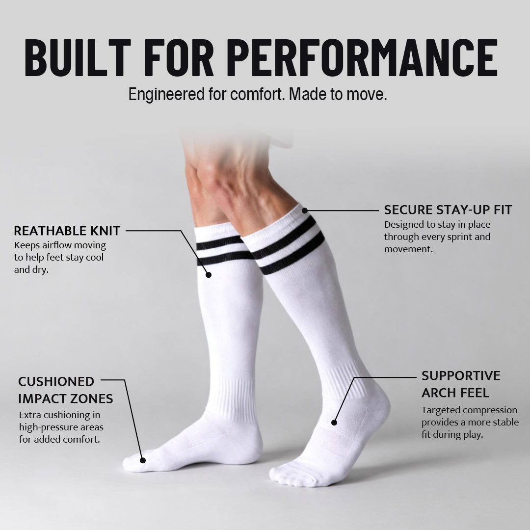 Classic Sports Athletic Breathable Unisx High-Top Soccer Socks view 2