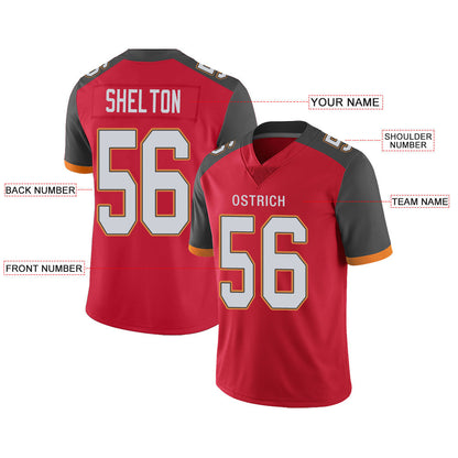 Custom TB.Buccaneers Stitched American Football Jerseys Personalize Birthday Gifts Red Jersey view 2