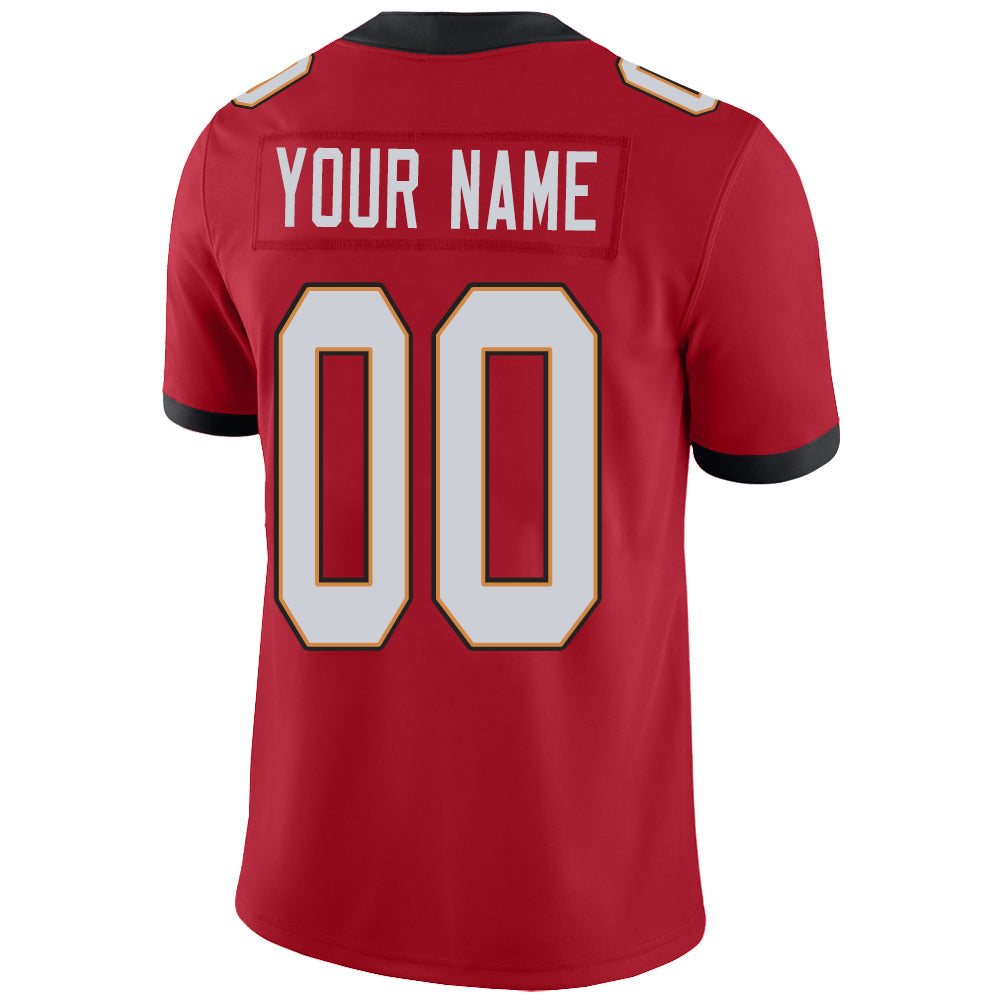 Custom TB.Buccaneers Stitched American Football Jerseys Personalize Birthday Gifts Red Jersey view 3