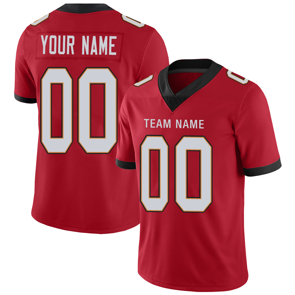 Custom TB.Buccaneers Stitched American Football Jerseys Personalize Birthday Gifts Red Jersey - Main View