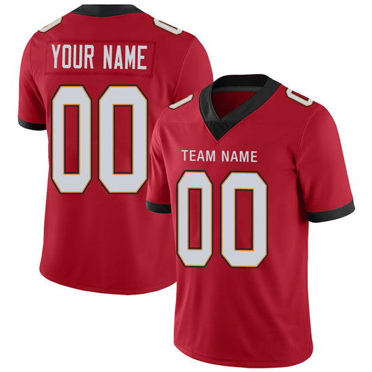 Custom TB.Buccaneers Stitched American Football Jerseys Personalize Birthday Gifts Red Jersey - Main View
