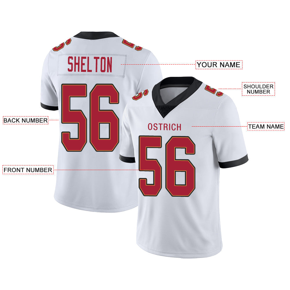 Custom TB.Buccaneers Stitched American Football Jerseys Personalize Birthday Gifts White Jersey view 2