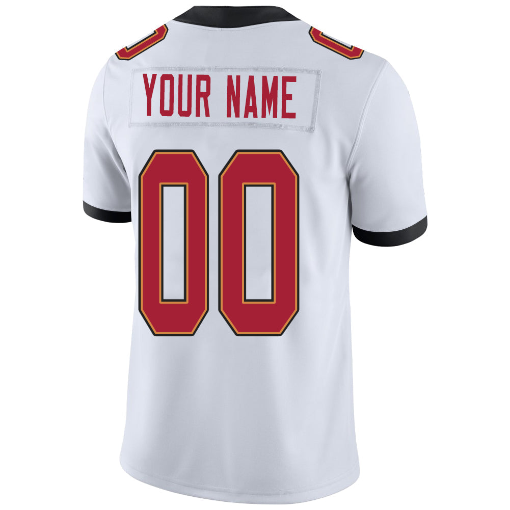 Custom TB.Buccaneers Stitched American Football Jerseys Personalize Birthday Gifts White Jersey view 3