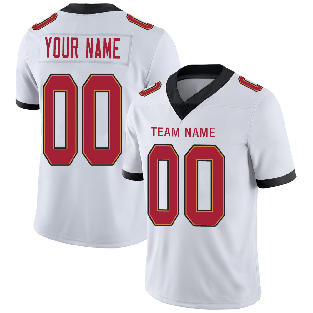 Custom TB.Buccaneers Stitched American Football Jerseys Personalize Birthday Gifts White Jersey - Main View
