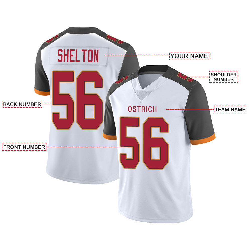 Custom TB.Buccaneers Stitched American Football Jerseys Personalize Birthday Gifts White Jersey view 2
