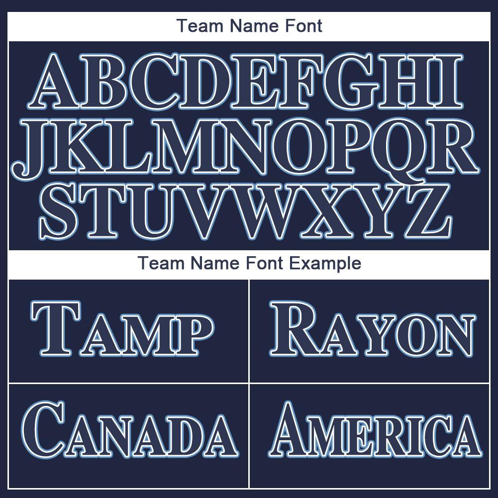Custom Navy White-Powder Blue Baseball Jersey view 5